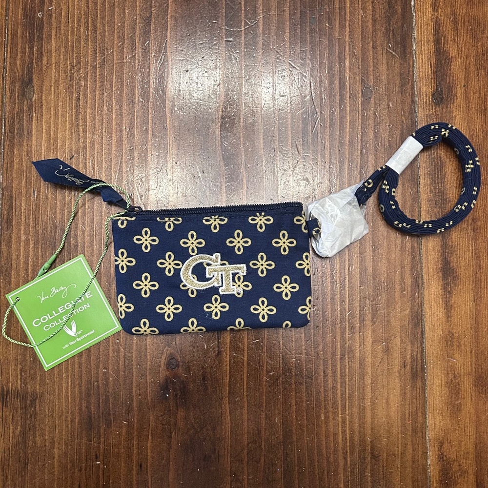 NWT Vera Bradley Collegiate Zip ID Lanyard GEORGIA TECH BUZZ -Grad Gift **RARE**